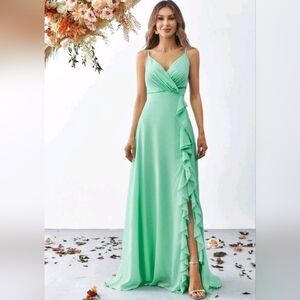 Ruffle Trim Dress Mint